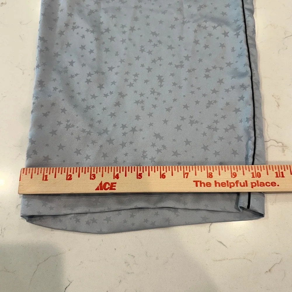 Victoria's Secret Blue Star Satin Wide Leg Pajama Pants Large Lounge Sleepwear